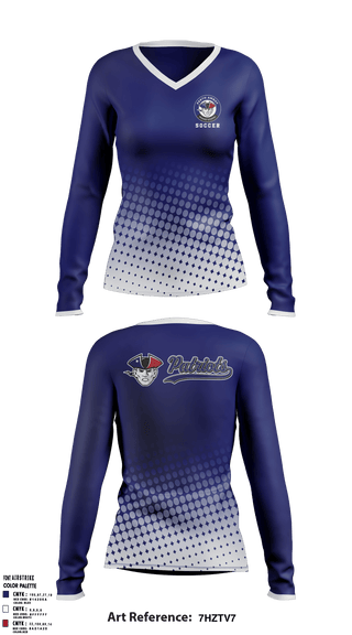 Perth Amboy Magnet School Soccer 11341970 Women's Long Sleeve V-neck Shirt - 40