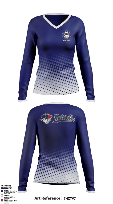Perth Amboy Magnet School Soccer 11341970 Women's Long Sleeve V-neck Shirt - 40
