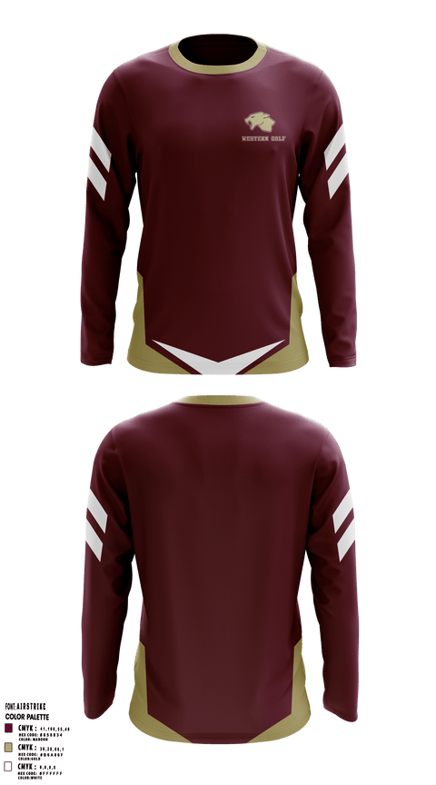Western High School Golf 40736363 Long Sleeve Performance Shirt - 1