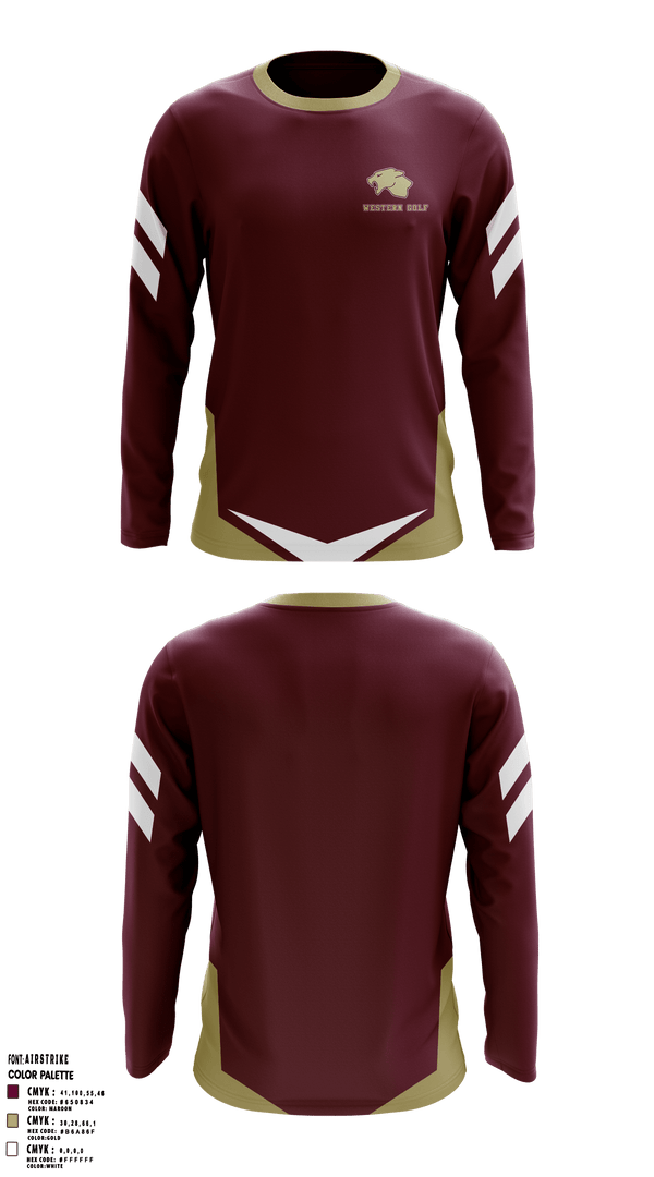 Western High School Golf 40736363 Long Sleeve Performance Shirt - 1