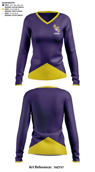 Benedict College Cheer 88121362 Women's Long Sleeve V-neck Shirt - 42