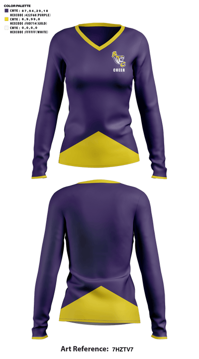 Benedict College Cheer 88121362 Women's Long Sleeve V-neck Shirt - 42