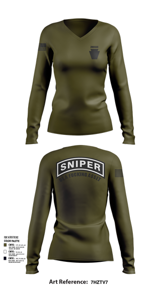 Womens Long Sleeve Vneck Shirt, , National Guard, Teamtime, Team time, sublimation, custom sports apparel, team uniforms, spirit wear, spiritwear, sports uniforms, custom shirts, team store, custom team store, fundraiser sports, apparel fundraiser