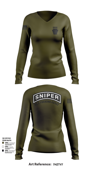 Zodiac 61144818 Women's Long Sleeve V-neck Shirt - 102