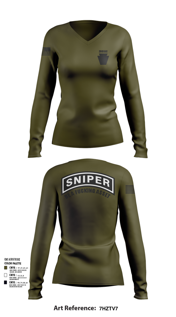 Womens Long Sleeve Vneck Shirt, , National Guard, Teamtime, Team time, sublimation, custom sports apparel, team uniforms, spirit wear, spiritwear, sports uniforms, custom shirts, team store, custom team store, fundraiser sports, apparel fundraiser
