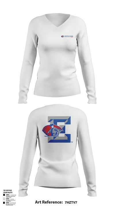 Estacado High School Cheer 9310800 Women's Long Sleeve V-neck Shirt - 44