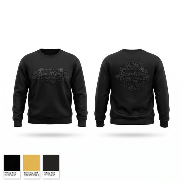 Crew Neck Sweatshirt, Gems and gents, Cheer, Teamtime, Team time, sublimation, custom sports apparel, team uniforms, spirit wear, spiritwear, sports uniforms, custom shirts, team store, custom team store, fundraiser sports, apparel fundraiser