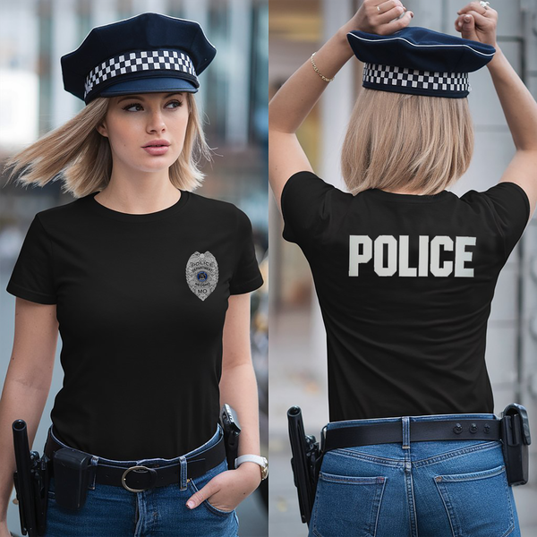 Womens Short Sleeve Vneck Shirt, Neosho Police, Police, Teamtime, Team time, sublimation, custom sports apparel, team uniforms, spirit wear, spiritwear, sports uniforms, custom shirts, team store, custom team store, fundraiser sports, apparel fundraiser