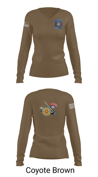 Womens Long Sleeve Vneck Shirt, HHB, 428th Field Artillery Brigade, , Teamtime, Team time, sublimation, custom sports apparel, team uniforms, spirit wear, spiritwear, sports uniforms, custom shirts, team store, custom team store, fundraiser sports, apparel fundraiser
