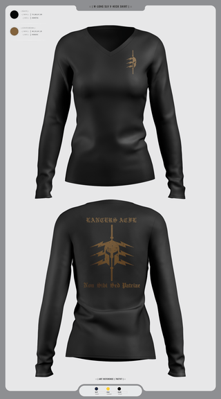 LANCERS ACFL 55987769 Women's Long Sleeve V-neck Shirt - 17
