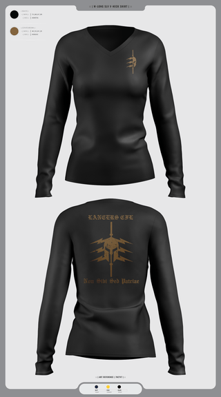 LANCERS CFL 55987769 Women's Long Sleeve V-neck Shirt - 18