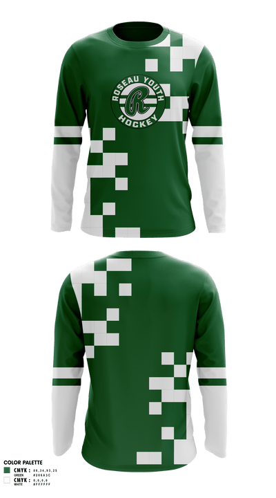 Roseau Youth Hockey Long Sleeve Performance Shirt - 1
