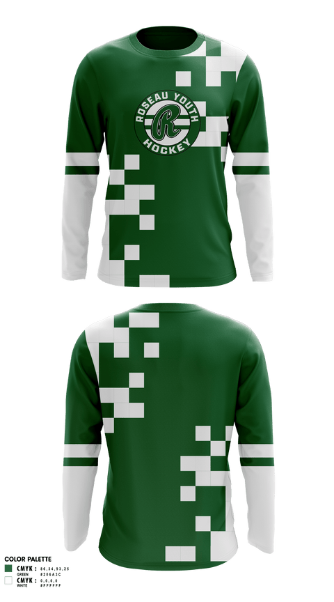 Roseau Youth Hockey Long Sleeve Performance Shirt - 1