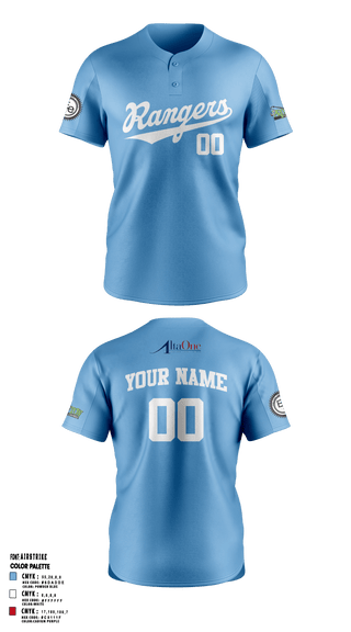 IWV Youth Baseball 93154147 Two Button Baseball Jersey - 34