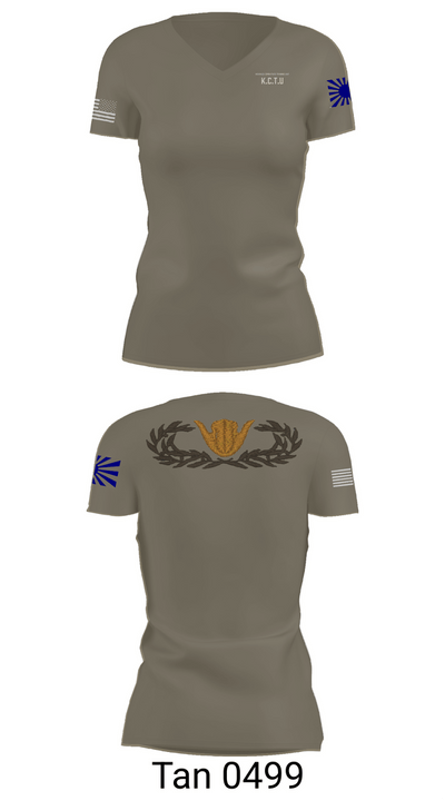KISARAZU COMBAT TRAINING UNIT Women's Short Sleeve V-neck Shirt - 68