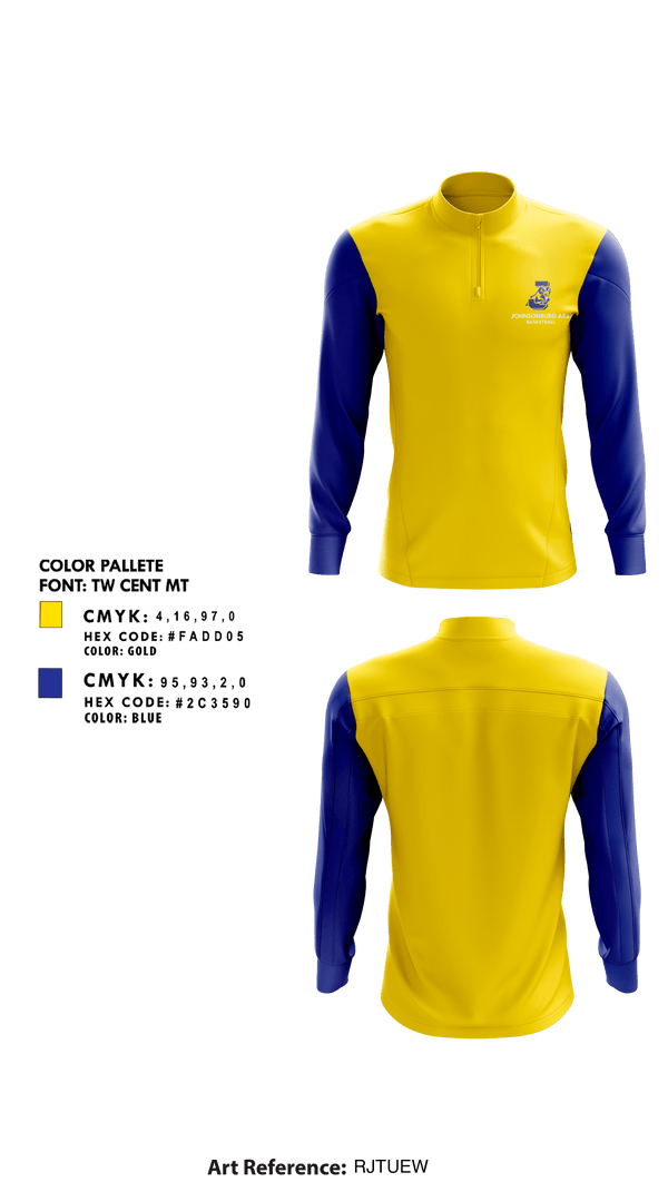 Johnsonburg Area Senior High School Basketball 83998341 Quarter Zip Jacket - 1