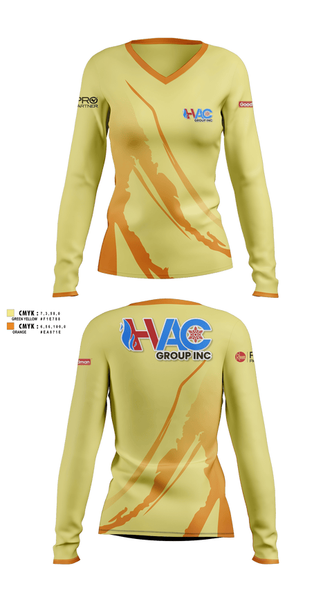 HVAC group Inc 7735982 Women's Long Sleeve V-neck Shirt - 1