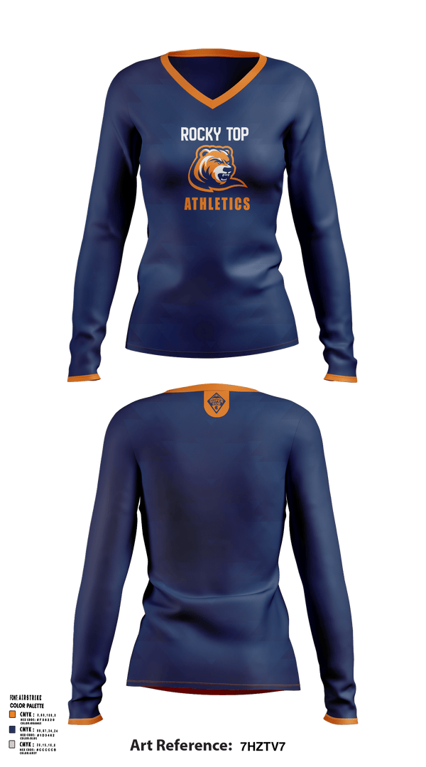 Rocky Top MS 64660579 Women's Long Sleeve V-neck Shirt -3