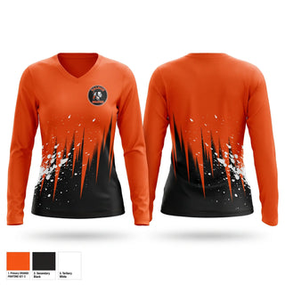 Womens Long Sleeve Vneck Shirt, Talbot County Youth Football & Cheer, Spirit Store, Teamtime, Team time, sublimation, custom sports apparel, team uniforms, spirit wear, spiritwear, sports uniforms, custom shirts, team store, custom team store, fundraiser sports, apparel fundraiser