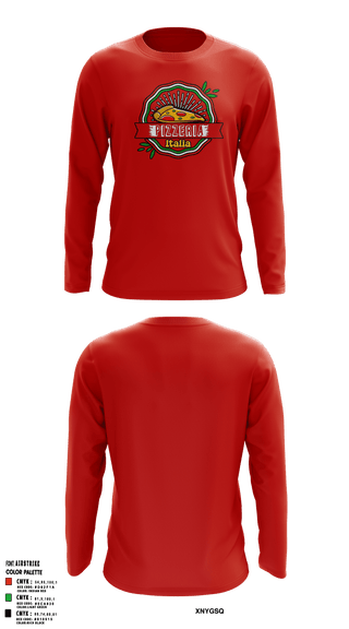 Pizzeria Italia Long Sleeve Performance Shirt - 1