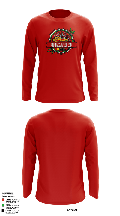 Pizzeria Italia Long Sleeve Performance Shirt - 1