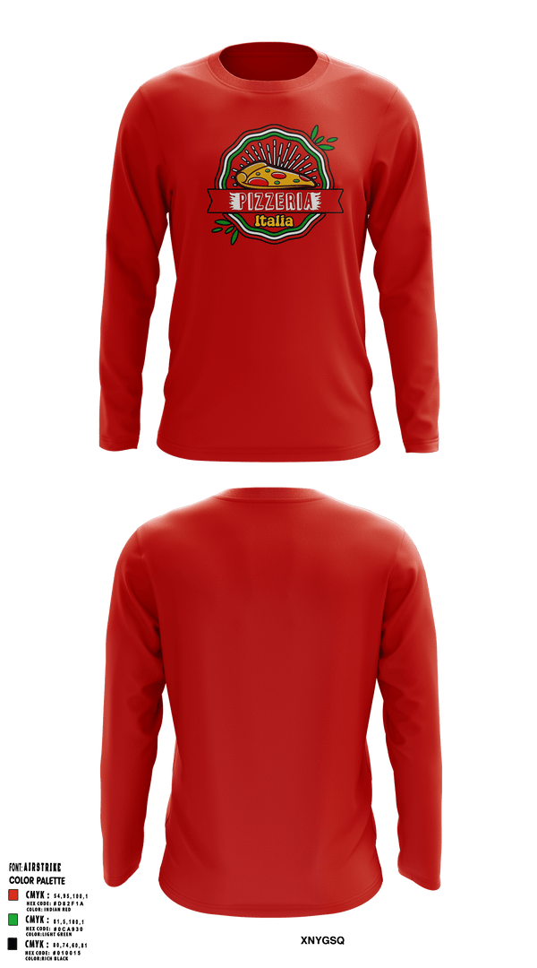 Pizzeria Italia Long Sleeve Performance Shirt - 1
