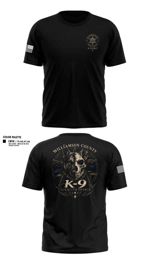 Old School Cotton Feel Shirt, Williamson County K-9 Unit, Police, Teamtime, Team time, sublimation, custom sports apparel, team uniforms, spirit wear, spiritwear, sports uniforms, custom shirts, team store, custom team store, fundraiser sports, apparel fundraiser