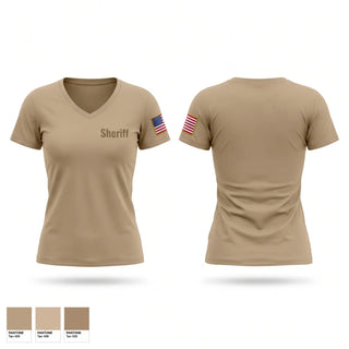 Womens Short Sleeve Vneck Shirt, Sheriff, Police, Teamtime, Team time, sublimation, custom sports apparel, team uniforms, spirit wear, spiritwear, sports uniforms, custom shirts, team store, custom team store, fundraiser sports, apparel fundraiser