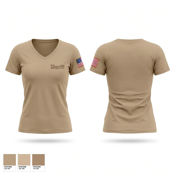 Womens Short Sleeve Vneck Shirt, Sheriff, Police, Teamtime, Team time, sublimation, custom sports apparel, team uniforms, spirit wear, spiritwear, sports uniforms, custom shirts, team store, custom team store, fundraiser sports, apparel fundraiser