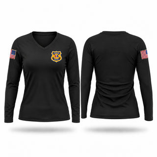 Womens Long Sleeve Vneck Shirt, STANCE Unit, Police, Teamtime, Team time, sublimation, custom sports apparel, team uniforms, spirit wear, spiritwear, sports uniforms, custom shirts, team store, custom team store, fundraiser sports, apparel fundraiser