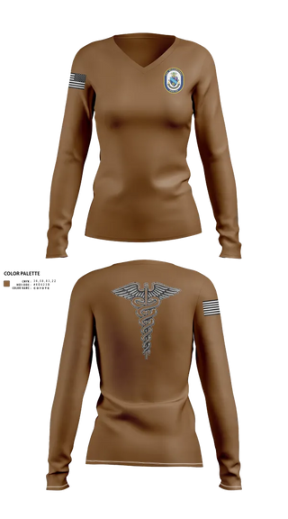 Womens Long Sleeve Vneck Shirt, Uss McCAMPBELL, , Teamtime, Team time, sublimation, custom sports apparel, team uniforms, spirit wear, spiritwear, sports uniforms, custom shirts, team store, custom team store, fundraiser sports, apparel fundraiser