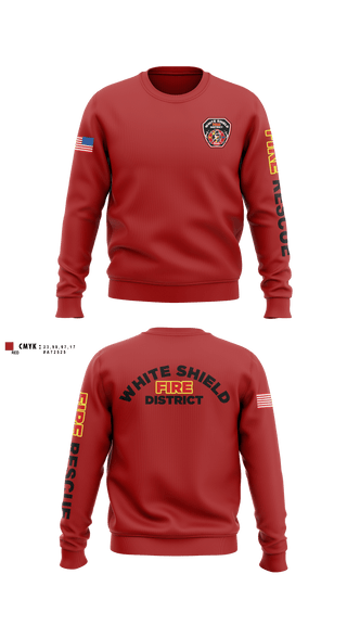 Crew Neck Sweatshirt, White Shield Fire Department, Fire Department, Teamtime, Team time, sublimation, custom sports apparel, team uniforms, spirit wear, spiritwear, sports uniforms, custom shirts, team store, custom team store, fundraiser sports, apparel fundraiser