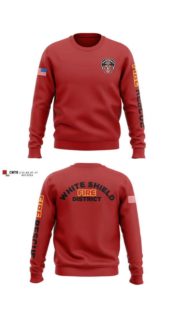Crew Neck Sweatshirt, White Shield Fire Department, Fire Department, Teamtime, Team time, sublimation, custom sports apparel, team uniforms, spirit wear, spiritwear, sports uniforms, custom shirts, team store, custom team store, fundraiser sports, apparel fundraiser