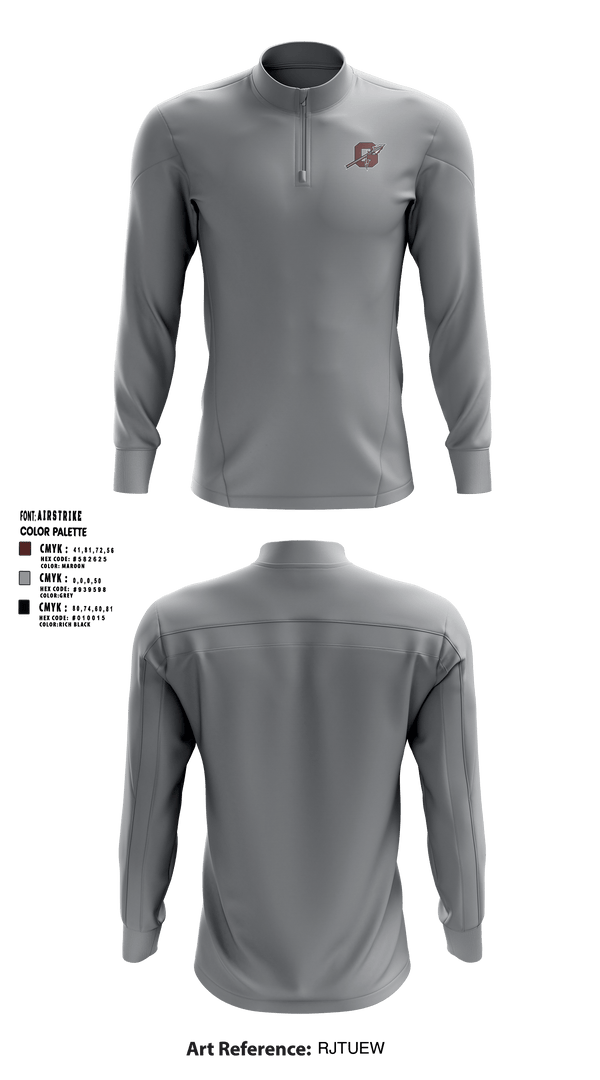 Ganado High School Basketball 15621417 Quarter Zip Jacket - 6