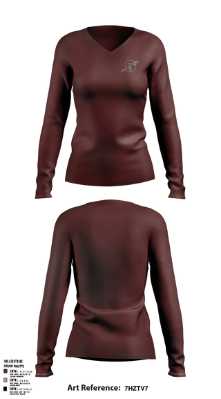 Ganado High School Basketball 15621417 Women's Long Sleeve V-neck Shirt - 5