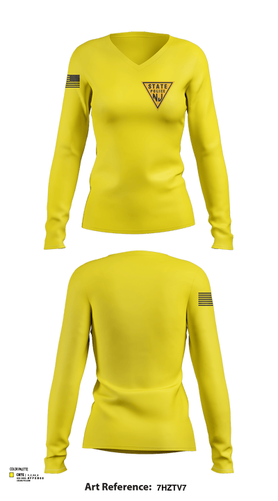 New Jersey state police 11429252 Women's Long Sleeve V-neck Shirt -1 132