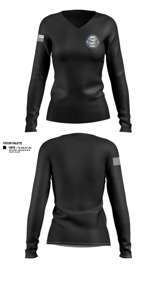 Womens Long Sleeve Vneck Shirt, DASA DE&C Partner Relationship Management, , Teamtime, Team time, sublimation, custom sports apparel, team uniforms, spirit wear, spiritwear, sports uniforms, custom shirts, team store, custom team store, fundraiser sports, apparel fundraiser