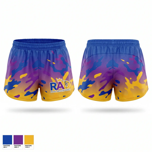 Womens Shorts, Royal Artistry Dance, Spirit Store, Teamtime, Team time, sublimation, custom sports apparel, team uniforms, spirit wear, spiritwear, sports uniforms, custom shirts, team store, custom team store, fundraiser sports, apparel fundraiser
