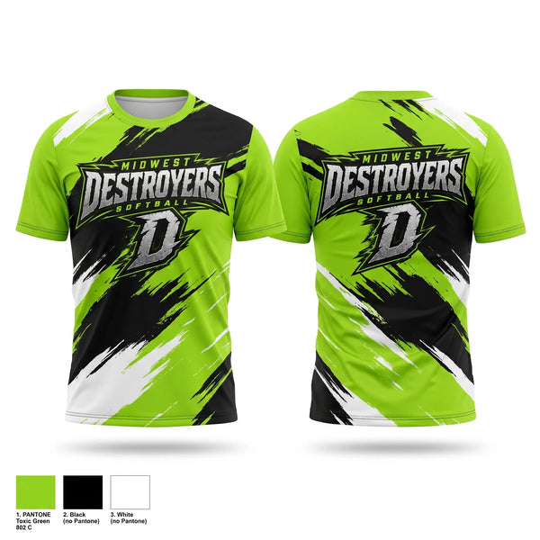 Short Sleeve Performance Shirt, Midwest Destroyers, Softball, Teamtime, Team time, sublimation, custom sports apparel, team uniforms, spirit wear, spiritwear, sports uniforms, custom shirts, team store, custom team store, fundraiser sports, apparel fundraiser