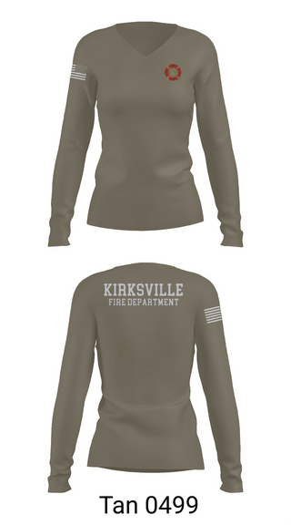 Womens Long Sleeve Vneck Shirt, Kirksville Volunteer Fire Department, Fire Department, Teamtime, Team time, sublimation, custom sports apparel, team uniforms, spirit wear, spiritwear, sports uniforms, custom shirts, team store, custom team store, fundraiser sports, apparel fundraiser