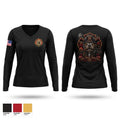 Okmulgee Firefighters Women's Long Sleeve V-neck Shirt - 1