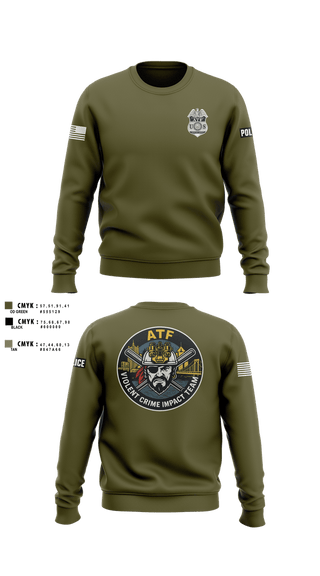 Crew Neck Sweatshirt, ATF, Police, Teamtime, Team time, sublimation, custom sports apparel, team uniforms, spirit wear, spiritwear, sports uniforms, custom shirts, team store, custom team store, fundraiser sports, apparel fundraiser