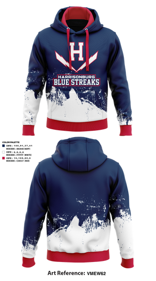 Hoodie, Harrisonburg Blue Streaks, Cross Country, Teamtime, Team time, sublimation, custom sports apparel, team uniforms, spirit wear, spiritwear, sports uniforms, custom shirts, team store, custom team store, fundraiser sports, apparel fundraiser