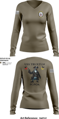 USS TRUXTUN DDG 103 86868328 Women's Long Sleeve V-neck Shirt - 120