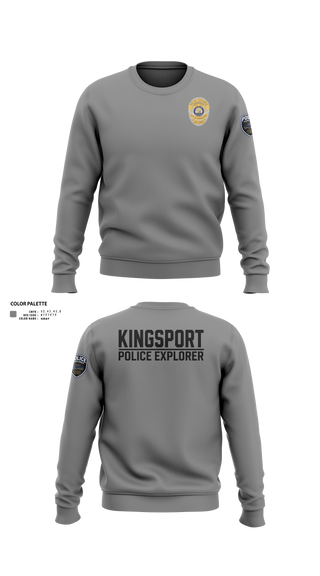 Crew Neck Sweatshirt, Kingsport Police Explorer Post, Police, Teamtime, Team time, sublimation, custom sports apparel, team uniforms, spirit wear, spiritwear, sports uniforms, custom shirts, team store, custom team store, fundraiser sports, apparel fundraiser