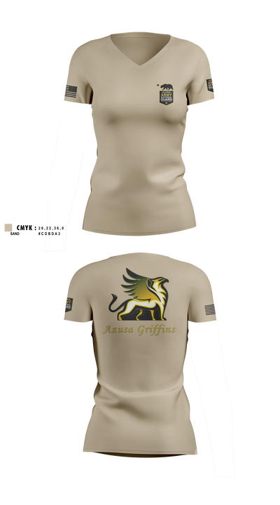 TEAM AZUSA GRIFFINS Women's Short Sleeve V-neck Shirt - 1