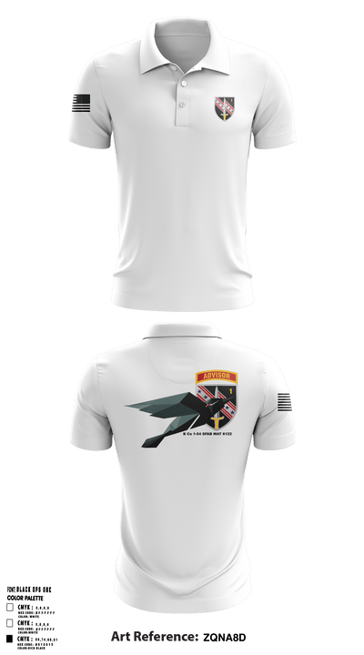 B Co 1-54 SFAB MAT 6122 Short Sleeve Performance Polo - 2