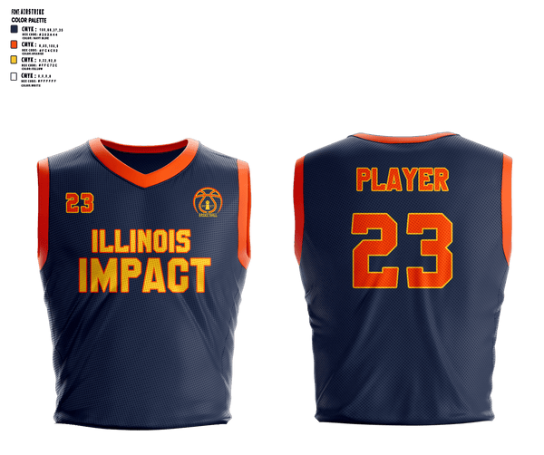 Illinois Impact Basketball 87881800 Mens Reversible Mesh Practice Basketball Jersey - 1