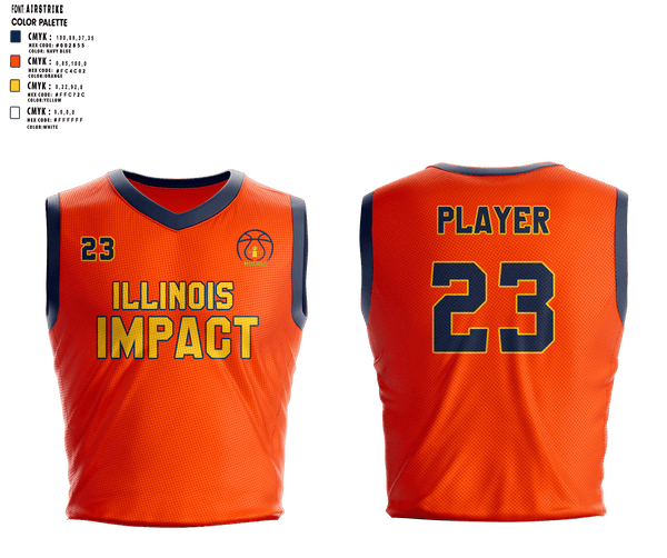 Illinois Impact Basketball 87881800 Mens Reversible Mesh Practice Basketball Jersey - 1