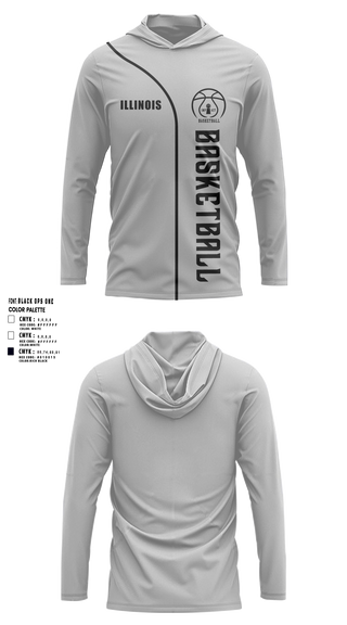 Illinois Impact Basketball 87881800 Long Sleeve Performance Shirt with hood - 3